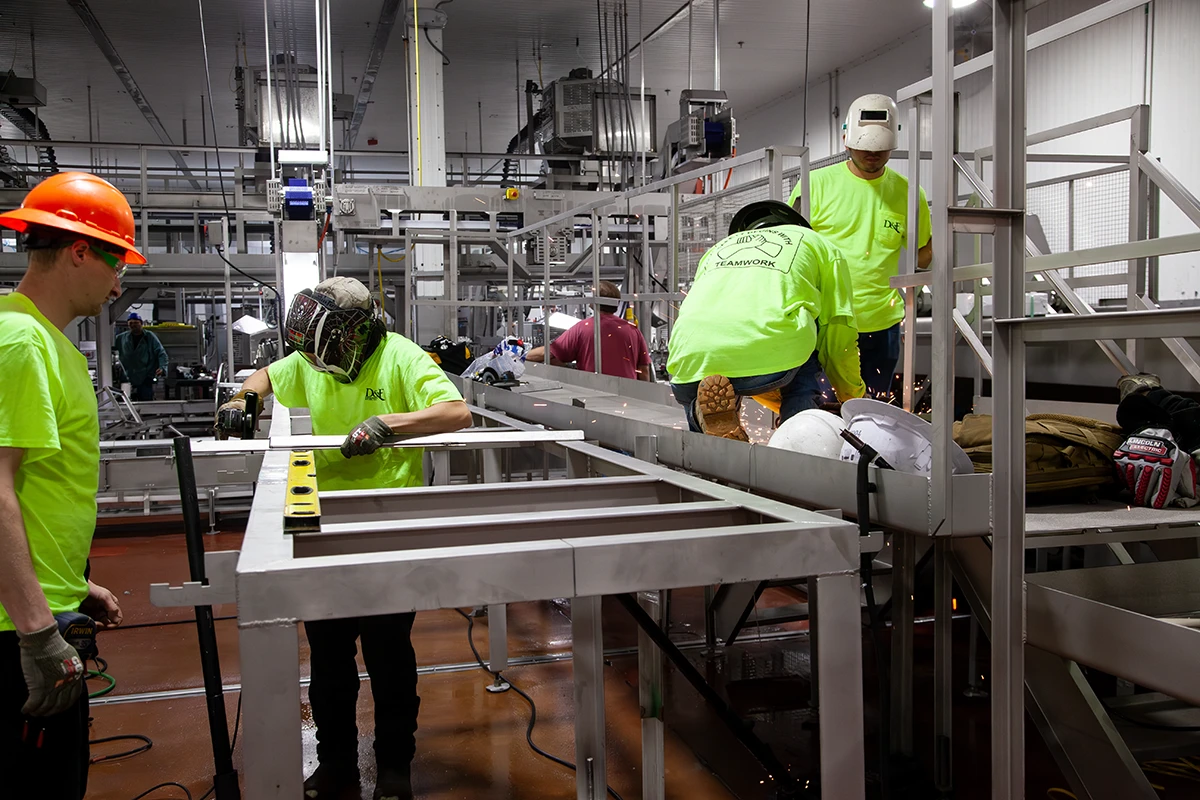 D&F team installing system as part of services offered
